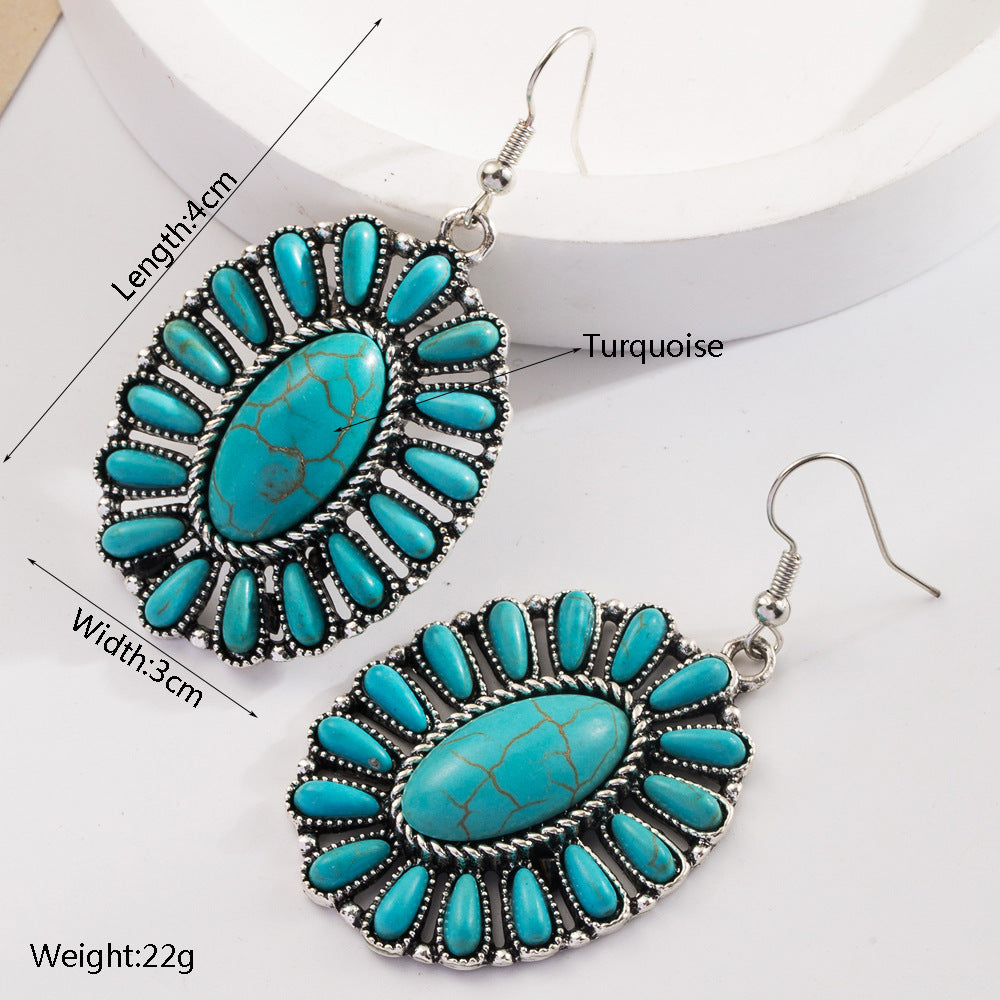 Vintage Western Style Turquoise Earrings