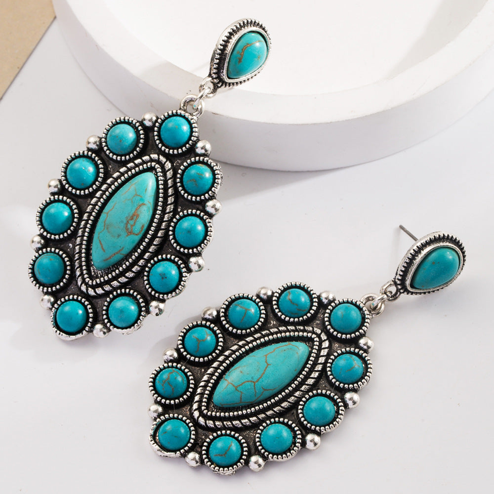 Vintage Western Style Turquoise Earrings