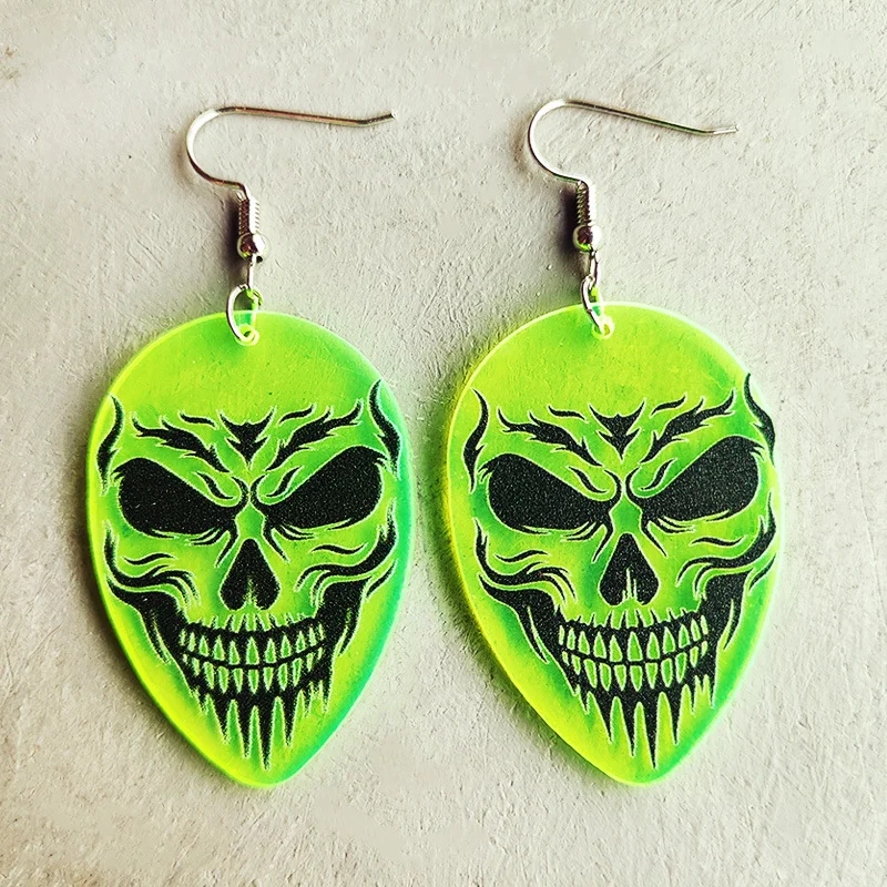 Scary Halloween Skull Alien UFO Earrings