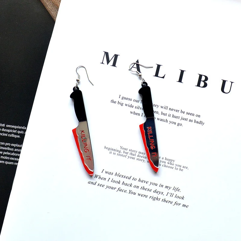 Harajuku Punk Killer Knife Knife Earrings