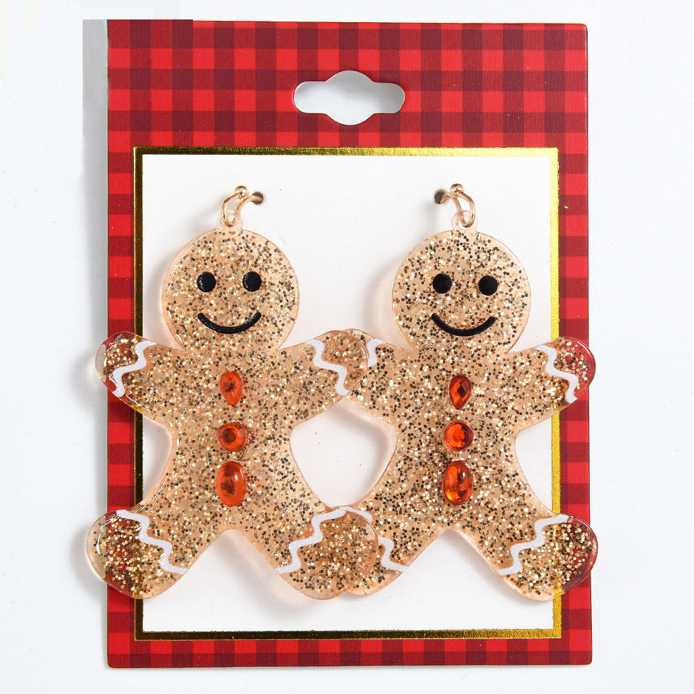 Cute Christmas Gingerbread Man Earrings