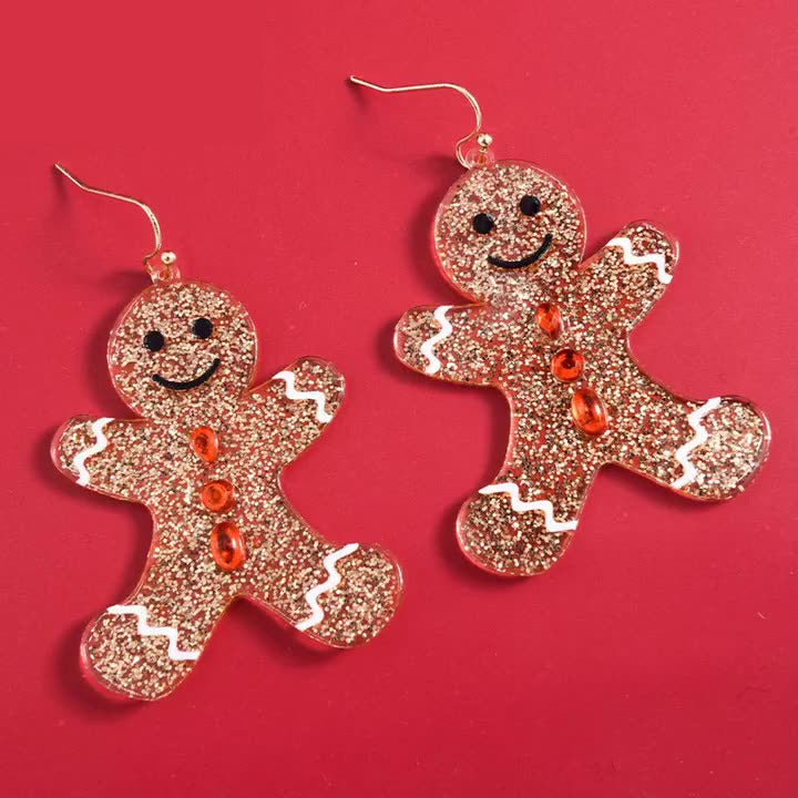 Cute Christmas Gingerbread Man Earrings