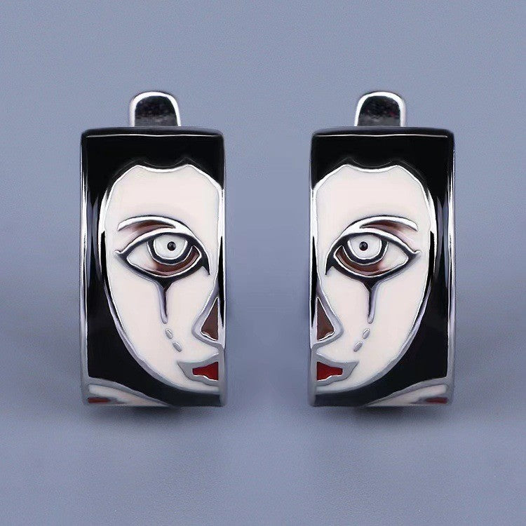 Punk Clown Face Earrings