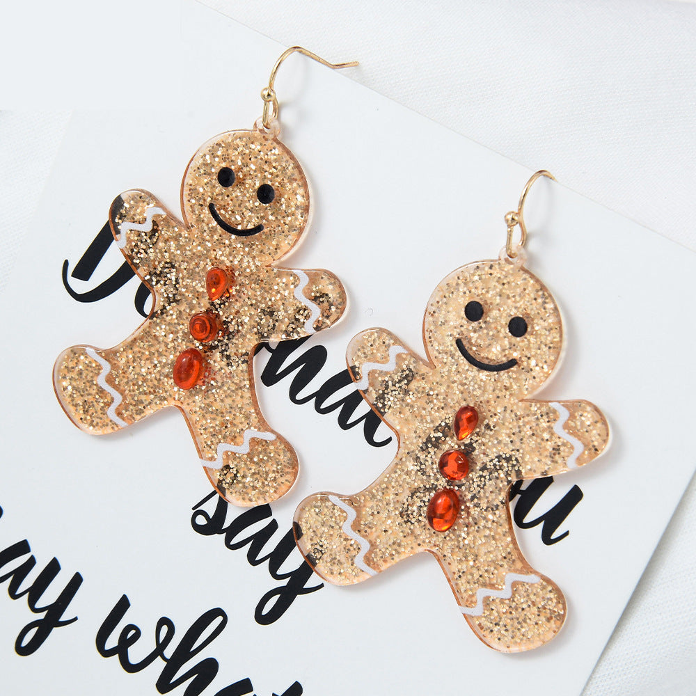 Cute Christmas Gingerbread Man Earrings