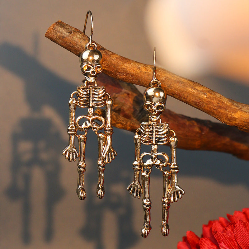 Dark Wind Skull Bone Halloween Earrings