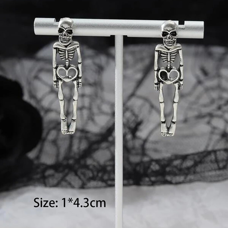 Halloween Skeleton Skeleton Simulation Human Skeleton Detachable Stud Earrings