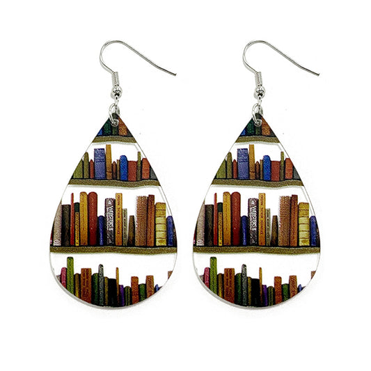 Acrylic Water Drop Mosaic Bookshelf Earrings