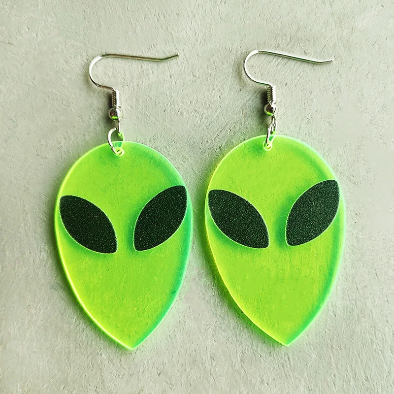 Scary Halloween Skull Alien UFO Earrings