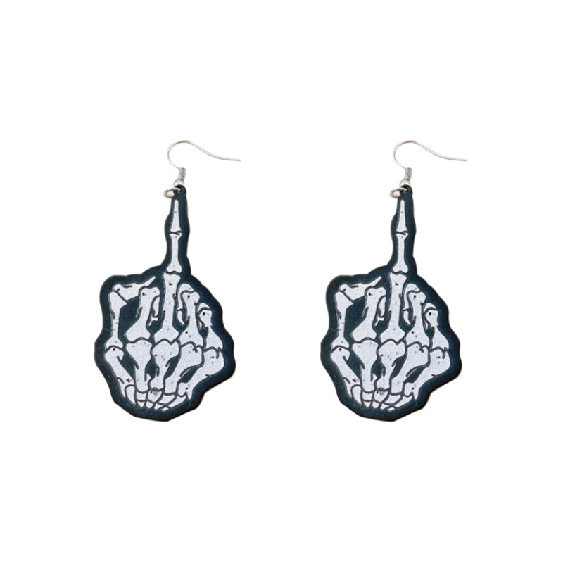 Fashion Personality Skull Finger Halloween Earrings