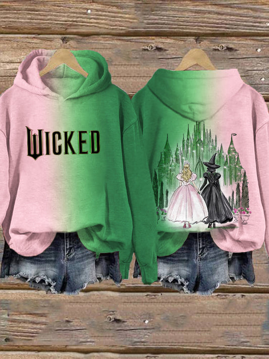 Movie Inspired Witch & Princess Contrast Gradient Hoodie