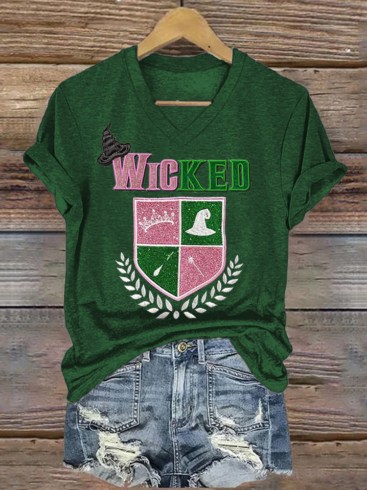 Witch Movie Inspired Glitter V Neck T Shirt