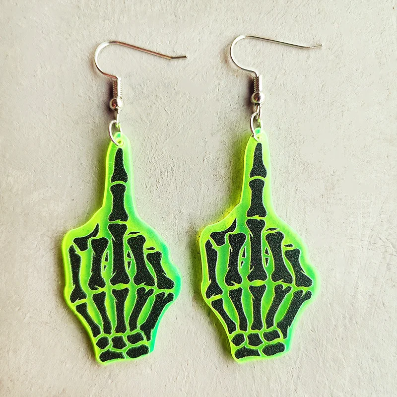 Scary Halloween Skull Alien UFO Earrings