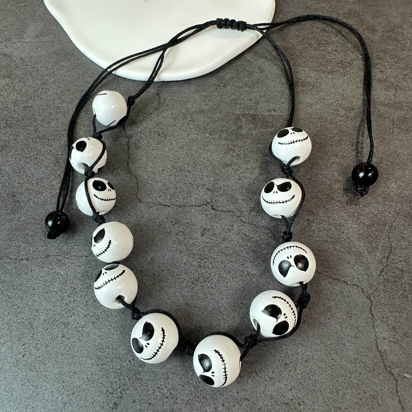 Black and White Ghostface Halloween Earrings Necklace Bracelet