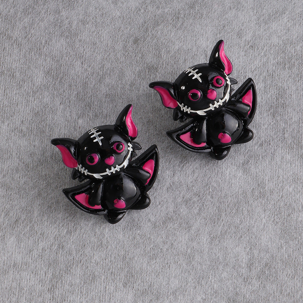 Plastic Grimace Pumpkin Grim Reaper Halloween Earrings