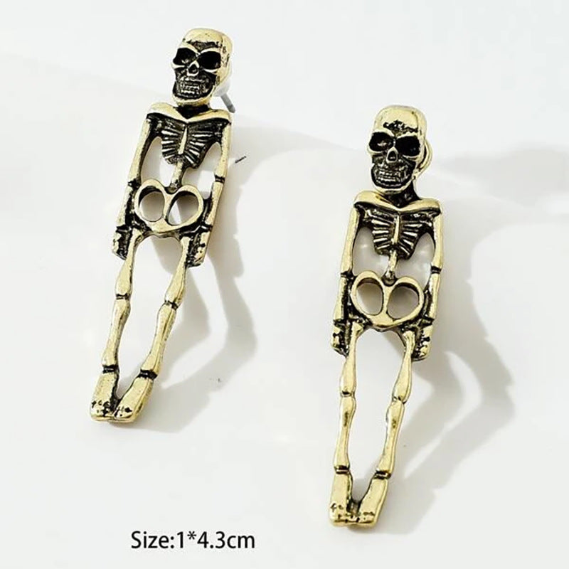 Halloween Skeleton Skeleton Simulation Human Skeleton Detachable Stud Earrings