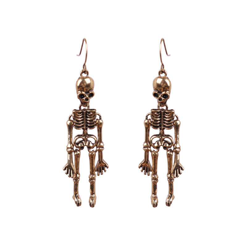 Dark Wind Skull Bone Halloween Earrings