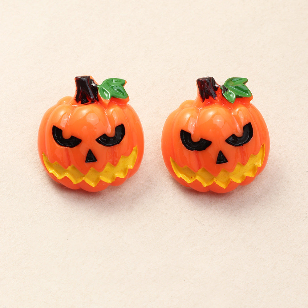 Plastic Grimace Pumpkin Grim Reaper Halloween Earrings