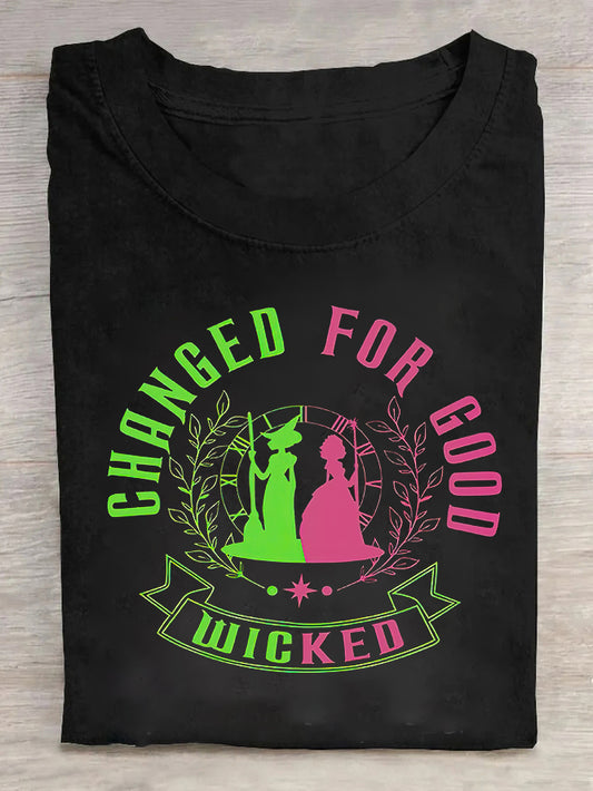 Changed For Good Wicked Printed Crew Neck Women's T-shirt