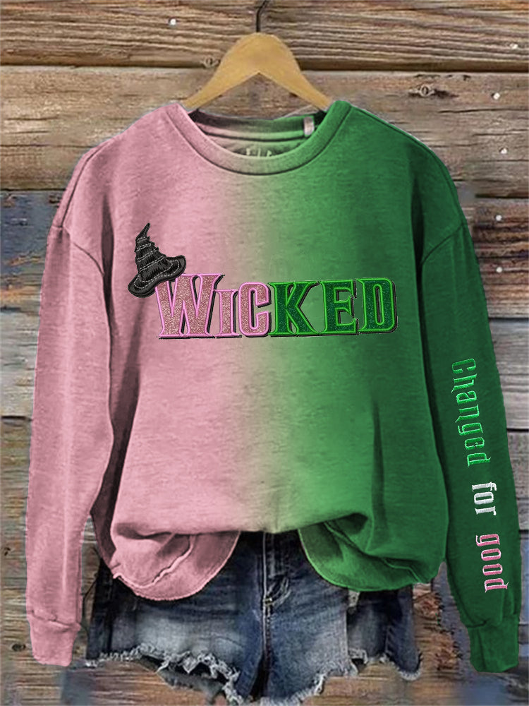 Changed For Good Witch & Princess Contrast Gradient Sweatshirt