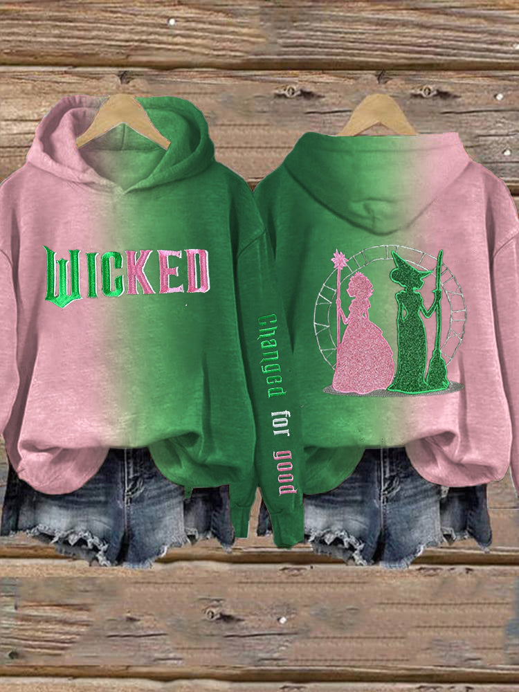 Movie Inspired Witch & Princess Contrast Gradient Hoodie