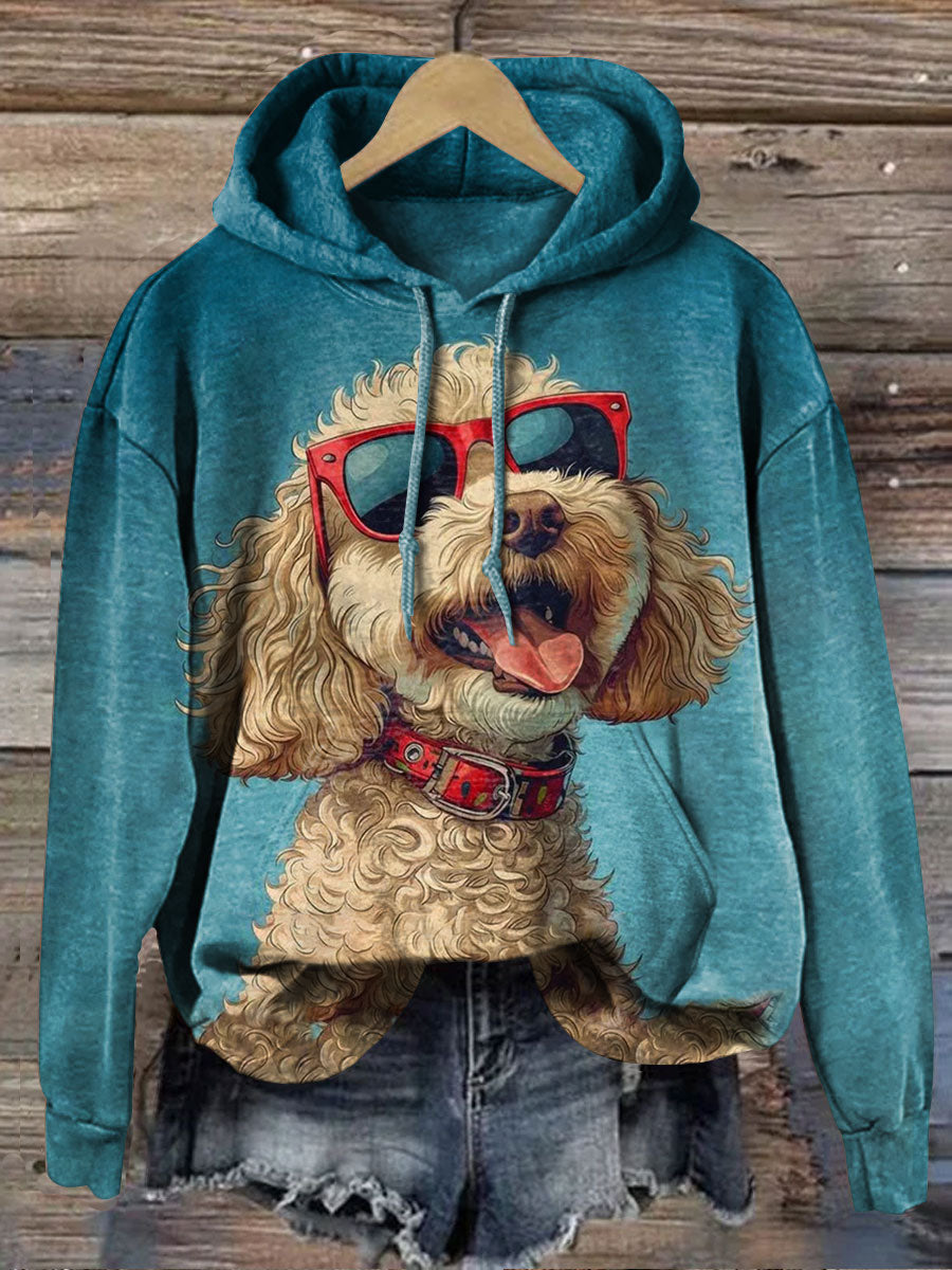 Teddy Dog Art Print Casual Hoodie