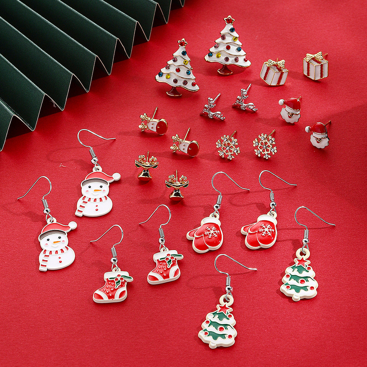 Diamond Snowflake Bell Christmas Earrings