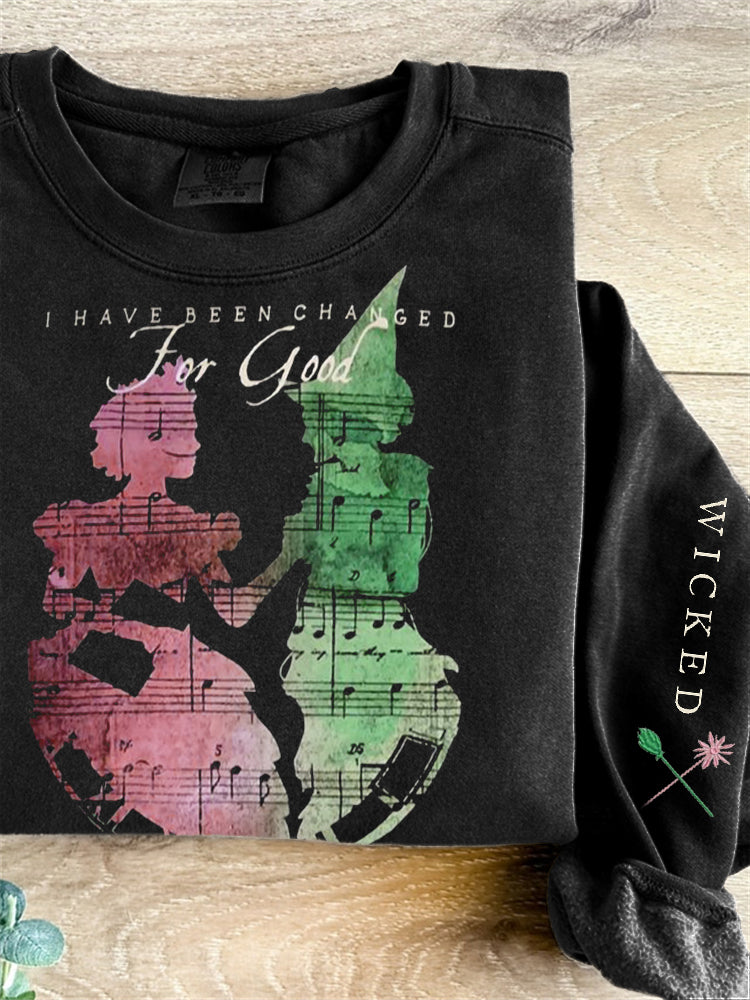 Changed For Good Witch & Princess Sheet Music Graphic Sweatshirt