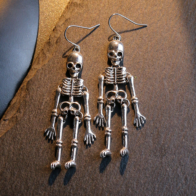 Dark Wind Skull Bone Halloween Earrings