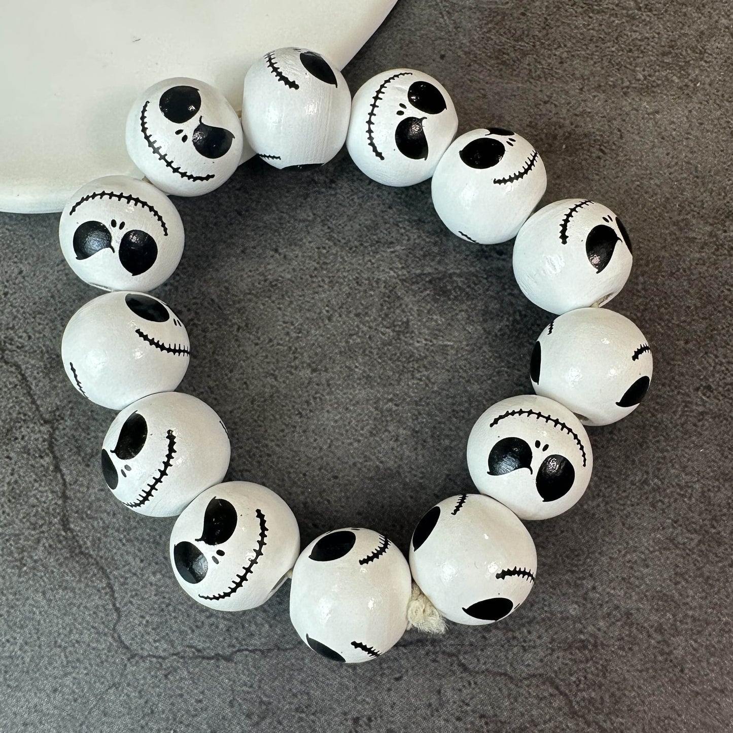 Black and White Ghostface Halloween Earrings Necklace Bracelet