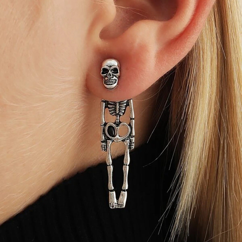 Halloween Skeleton Skeleton Simulation Human Skeleton Detachable Stud Earrings