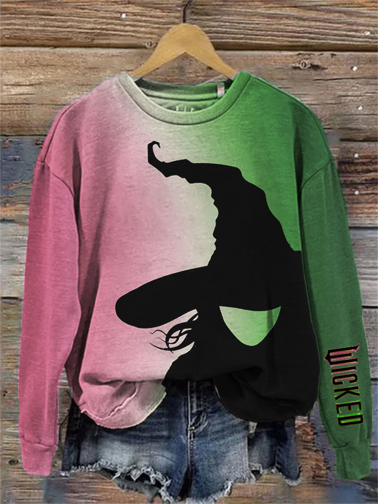 Movie Inspired Witch & Princess Contrast Gradient Sweatshirt