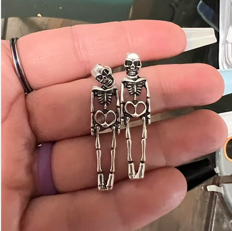 Halloween Skeleton Skeleton Simulation Human Skeleton Detachable Stud Earrings