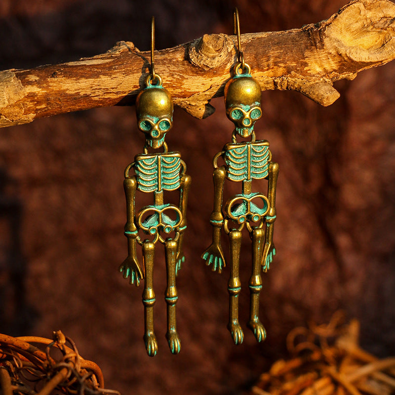 Dark Wind Skull Bone Halloween Earrings